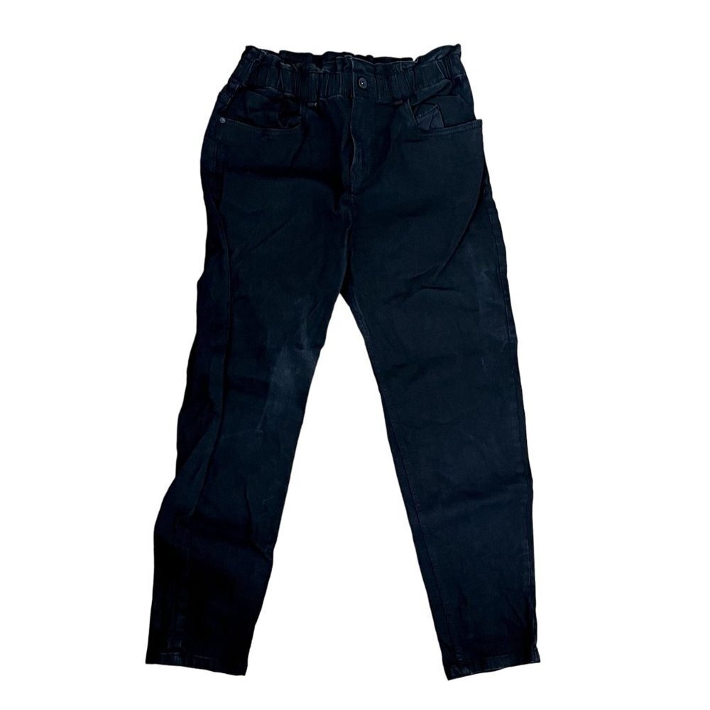 DNMX black denim jeans elastic waistband comfortable pockets y2k classic style